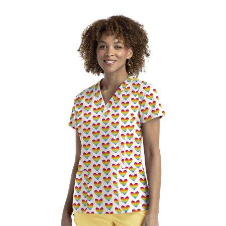 9810 Women's printed v-neck top