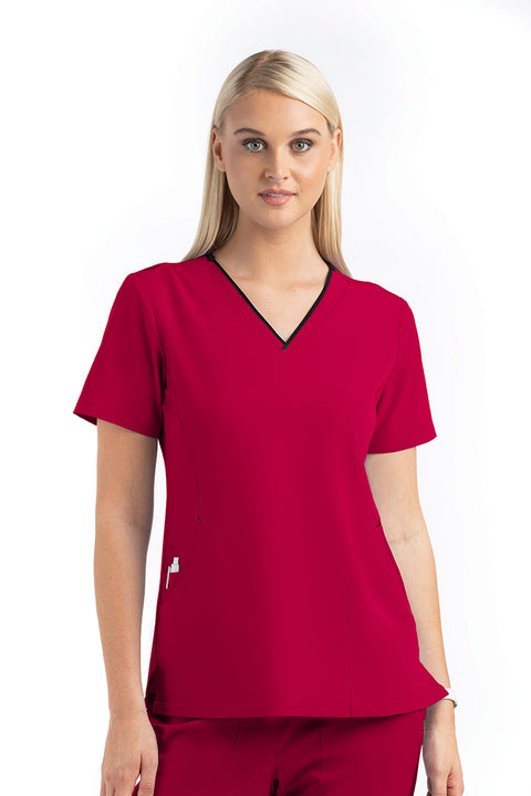 4510 Matrix Impulse - Contrast Curved V-neck Top