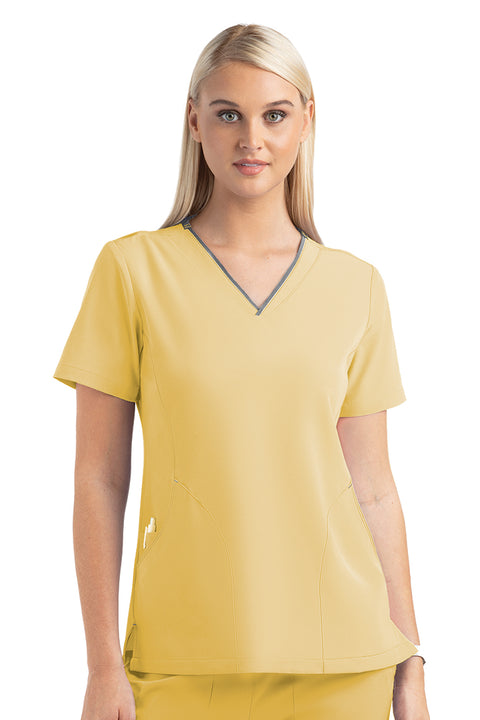 4510 Matrix Impulse - Contrast Curved V-neck Top