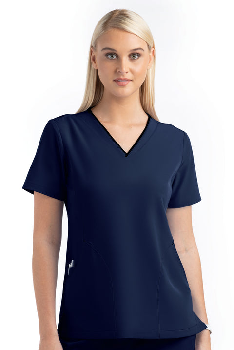 4510 Matrix Impulse - Contrast Curved V-neck Top