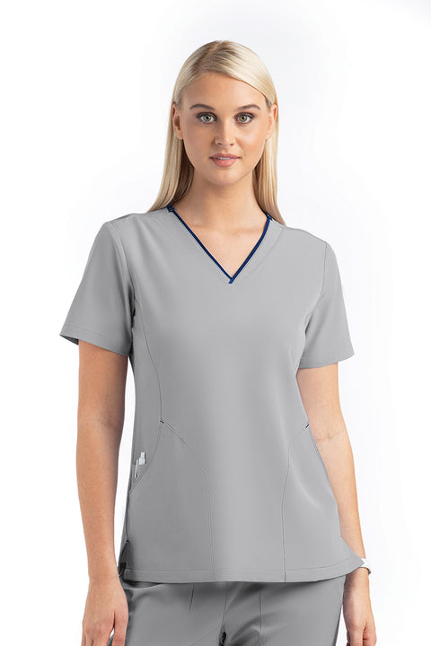 4510 Matrix Impulse - Contrast Curved V-neck Top