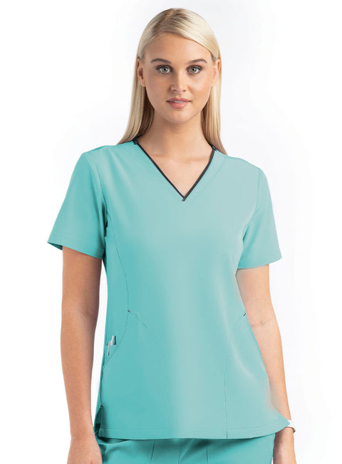 4510 Matrix Impulse - Contrast Curved V-neck Top