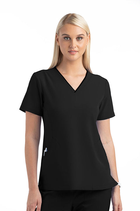 4510 Matrix Impulse - Contrast Curved V-neck Top