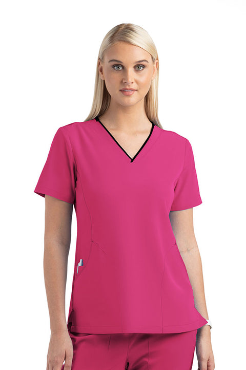 4510 Matrix Impulse - Contrast Curved V-neck Top