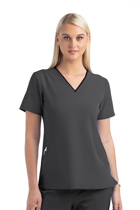 4510 Matrix Impulse - Contrast Curved V-neck Top