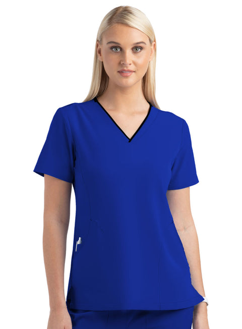 4510 Matrix Impulse - Contrast Curved V-neck Top