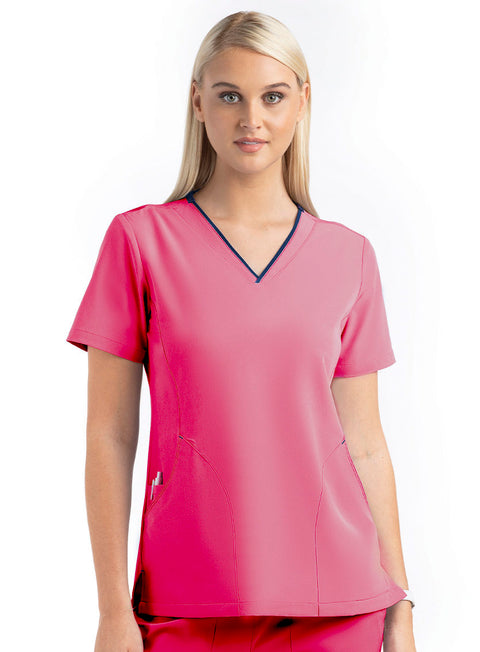 4510 Matrix Impulse - Contrast Curved V-neck Top