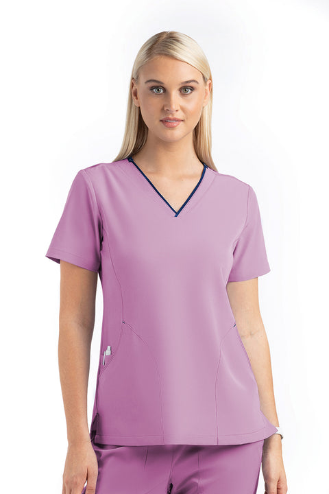 4510 Matrix Impulse - Contrast Curved V-neck Top