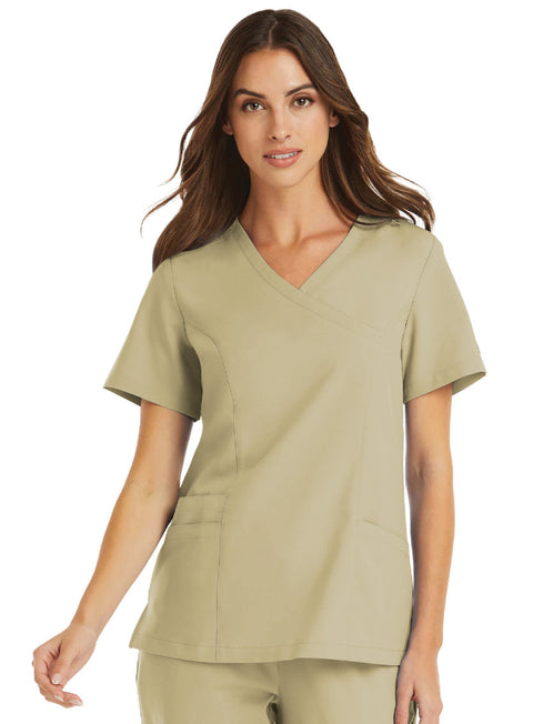 5002 Mock Wrap Scrub Top- Momentum