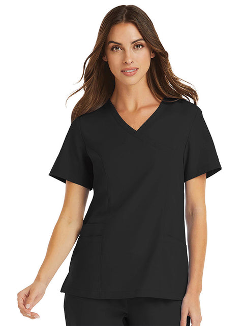 5002 Mock Wrap Scrub Top- Momentum