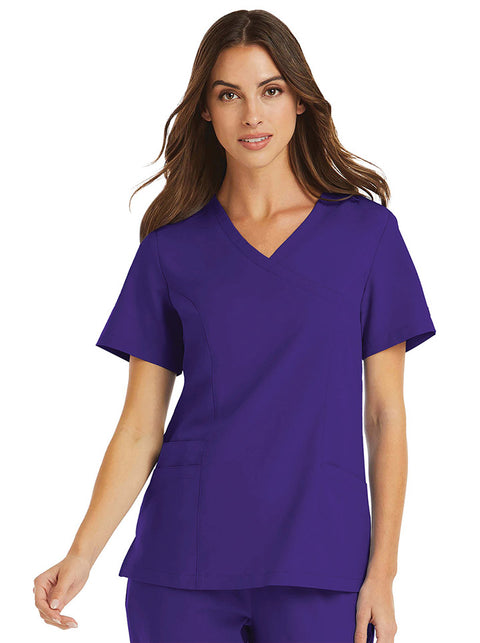 5002 Mock Wrap Scrub Top- Momentum