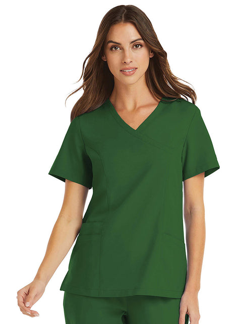5002 Mock Wrap Scrub Top- Momentum