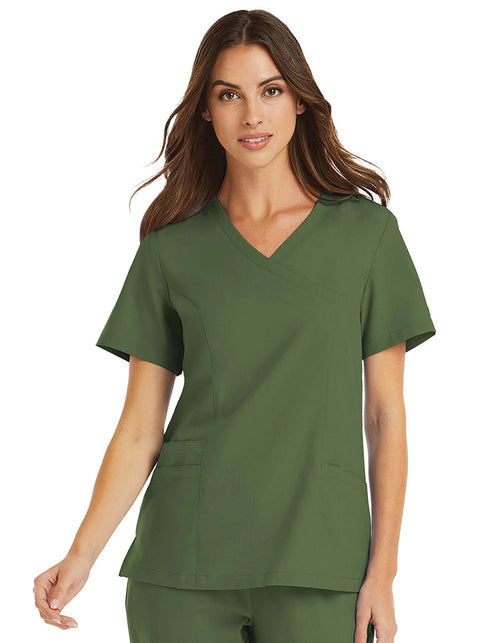 5002 Mock Wrap Scrub Top- Momentum