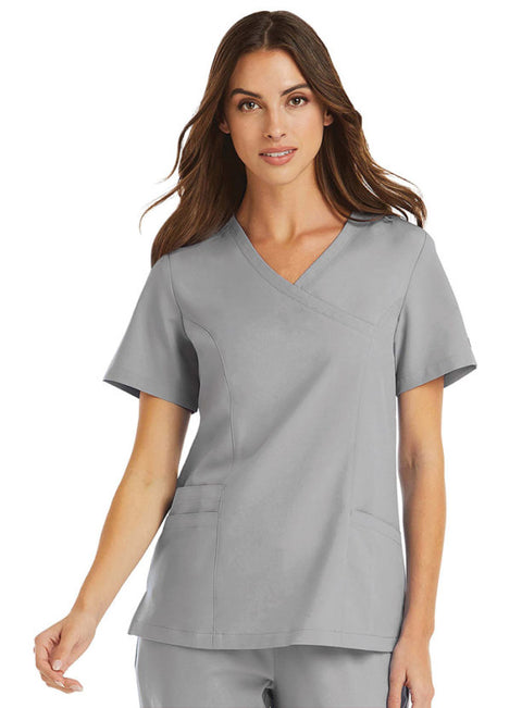 5002 Mock Wrap Scrub Top- Momentum