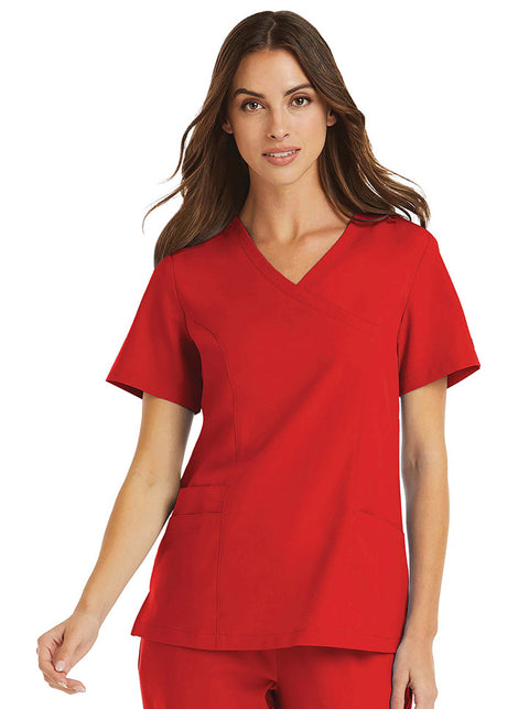 5002 Mock Wrap Scrub Top- Momentum