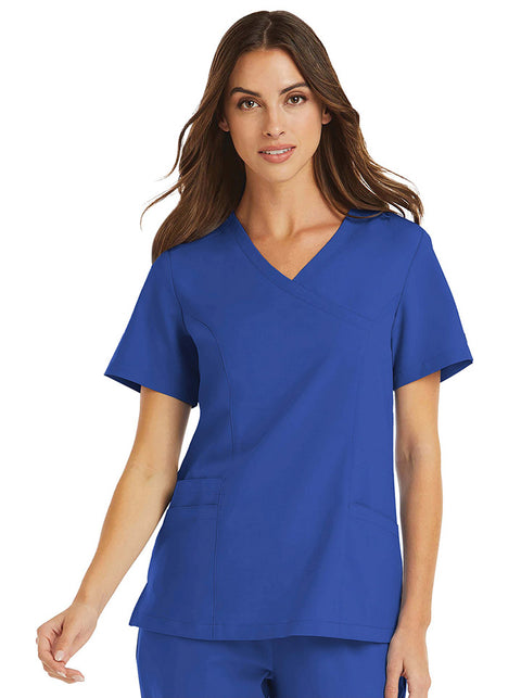 5002 Mock Wrap Scrub Top- Momentum