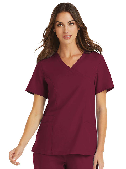 5002 Mock Wrap Scrub Top- Momentum