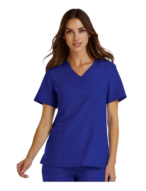 5002 Mock Wrap Scrub Top- Momentum