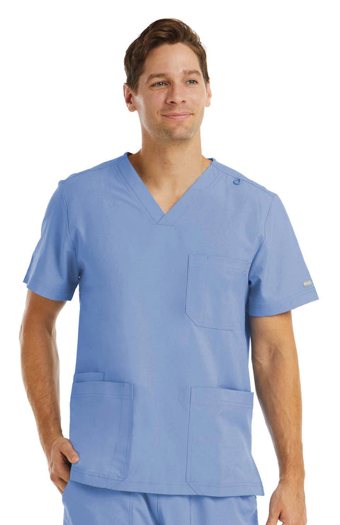 5802- Men's V-Neck 3 Pocket Top - Momentum