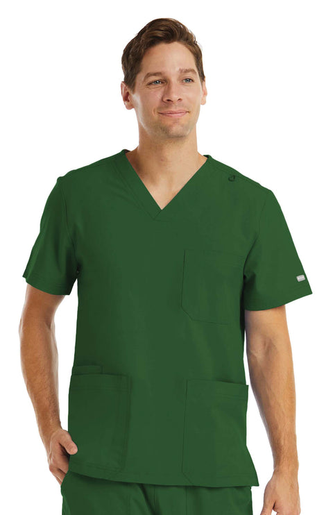 5802- Men's V-Neck 3 Pocket Top - Momentum