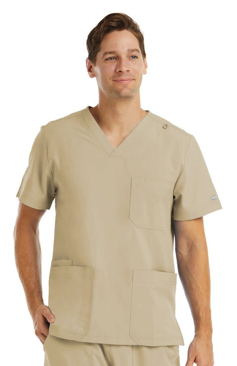 5802- Men's V-Neck 3 Pocket Top - Momentum