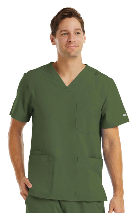 5802- Men's V-Neck 3 Pocket Top - Momentum