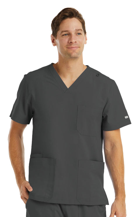 5802- Men's V-Neck 3 Pocket Top - Momentum
