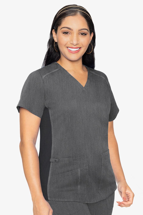 Med Couture 7459 Touch V-NECK SHIRTTAIL TOP