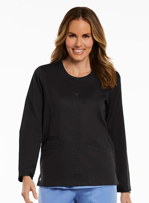 7701 Long Sleeve Round Neck Snap Jacket - Matrix