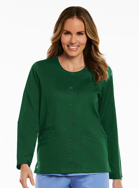 7701 Long Sleeve Round Neck Snap Jacket - Matrix