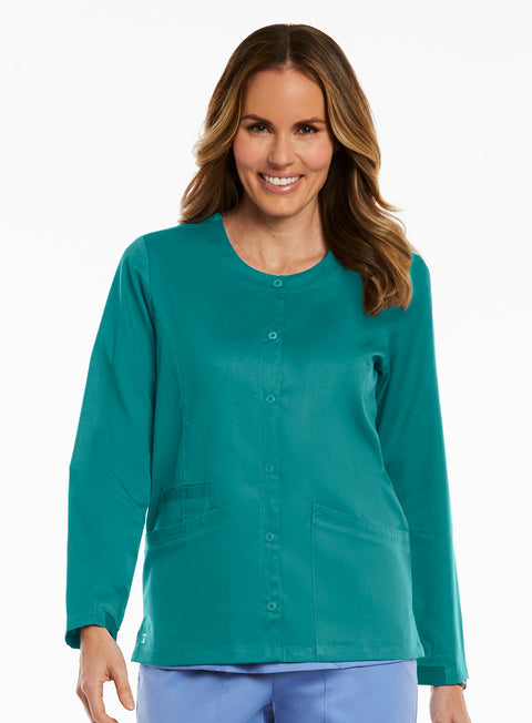 7701 Long Sleeve Round Neck Snap Jacket - Matrix