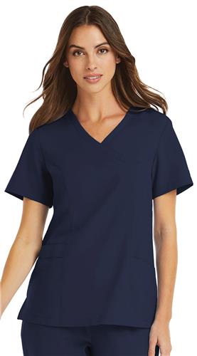 5002 Mock Wrap Scrub Top- Momentum